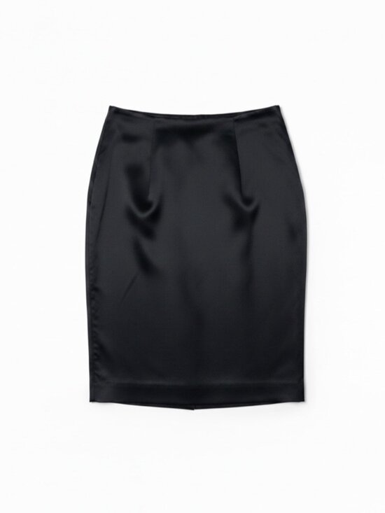 Escada Dresses & Skirts - Vintage Escada Satin Pencil Skirt Black Tailored Luxe Women’s Medium